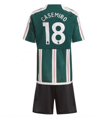 Lacne Dětský Futbalové dres Manchester United Casemiro #18 2023-24 Krátky Rukáv - Preč (+ trenírky)